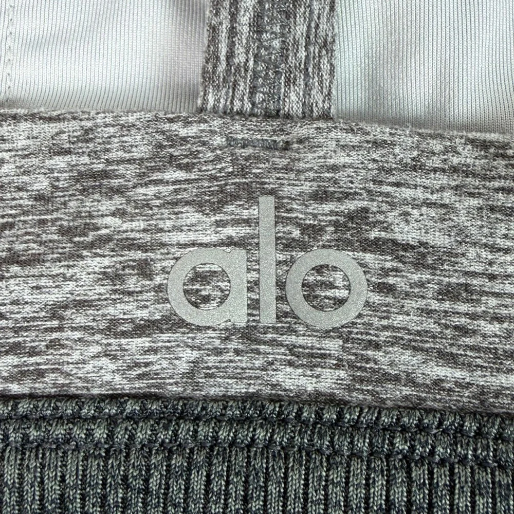 Alo Yoga Alosoft Gratitude Bra Space Dye Strappy Grey Womens S